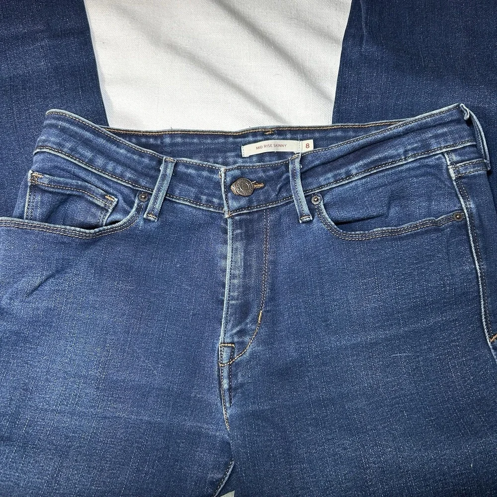 Levi Strauss Skinny Stretch Jeans‎ Womens 8 Blue Denim Mid Rise Zip Fly